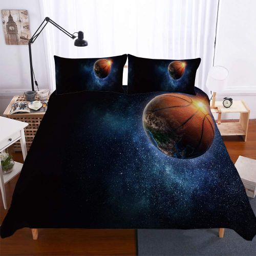  Zhizhen Basketball 3D Bedding Set Print Stylist Duvet Cover Set Twin Lets Go Play Basketball Bed Sheet for Teen Boys NBA 18