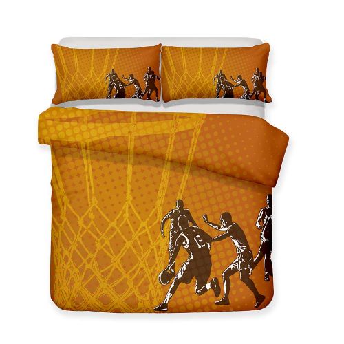  Zhizhen Basketball 3D Bedding Set Print Stylist Duvet Cover Set Twin Lets Go Play Basketball Bed Sheet for Teen Boys NBA 18