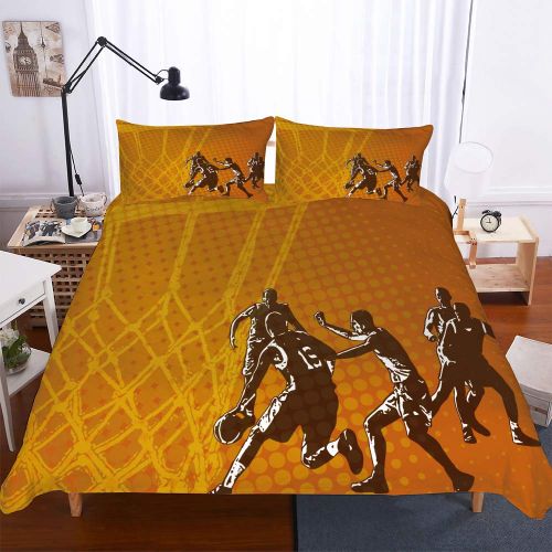  Zhizhen Basketball 3D Bedding Set Print Stylist Duvet Cover Set Twin Lets Go Play Basketball Bed Sheet for Teen Boys NBA 18