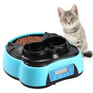 Zhoumin Automatic Pet Feeder 4 Meals Programmable Cat Feeder Water Trays for Dog Puppy Cat and Dog Timing Feeding Machine