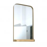 Zhpijiep Nordic Bathroom Mirror Rectangular Gold Shelf Mirror Wall-Mounted Bedroom Vanity Mirror (Size : 4575CM)