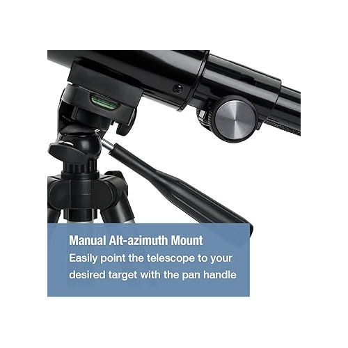  Zhumell - 50mm Portable Refractor Telescope - Coated Glass Optics - Ideal Telescope for Beginners - Digiscoping Smartphone Adapter