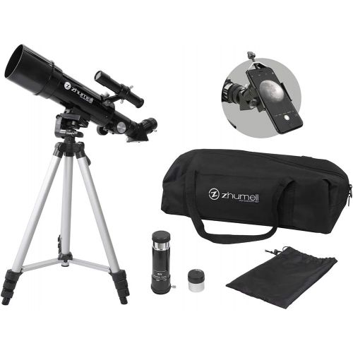  Zhumell - 60mm Portable Refractor Telescope - Coated Glass Optics - Ideal Telescope for Beginners - Digiscoping Smartphone Adapter