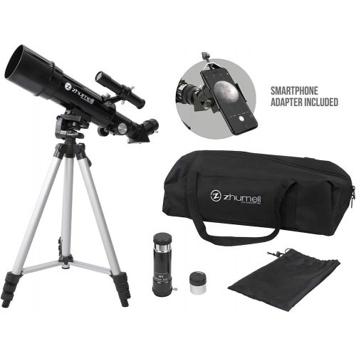  Zhumell Z50 Portable Refractor with Tripod, Phone Adapter & Carry Bag