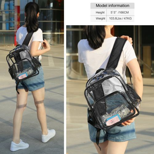  Zicac Cute Transparent Clear PVC Backpack School Bag with Mesh Side Pockets