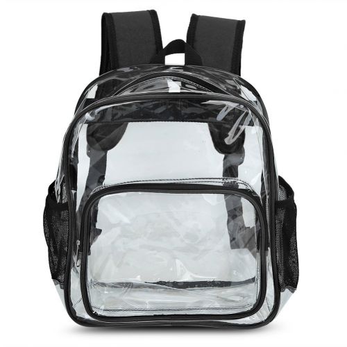  Zicac Cute Transparent Clear PVC Backpack School Bag with Mesh Side Pockets