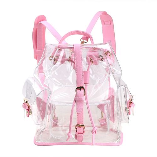  Zicac Clear BackpackDrawstring Transparent Backpack For Girls PVC Bag Satchel