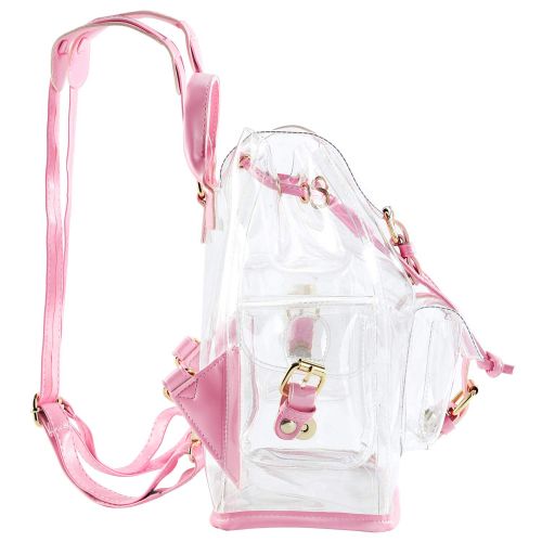  Zicac Clear BackpackDrawstring Transparent Backpack For Girls PVC Bag Satchel
