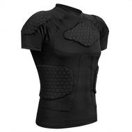 Zicac Mens Sports Shock Rash Guard Compression Padded Shirt Soccer Basketball Protective Gear Chest Rib Guards