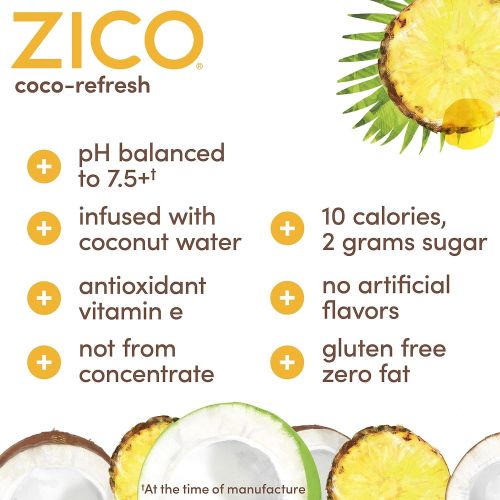  Zico Beverages ZICO Coco-Refresh Sunny Pineapple Coconut Flavored, 16.9 fl oz (Pack of 12)