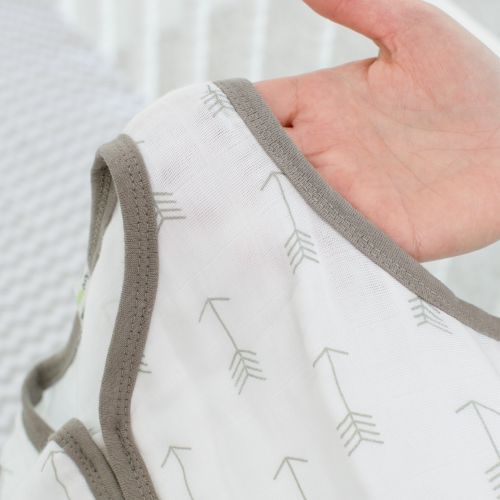  Muslin Baby Sleeping Bag Wearable Blanket, Sack for Sleep (Medium, 6-12 Months) Grey, Arrow by Ziggy Baby