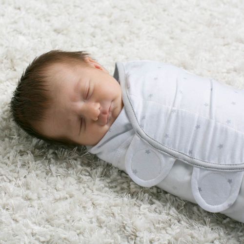  Ziggy Baby Swaddle Blanket Adjustable Infant Baby Wrap Set 3 Pack Grey Cloud Stripe, Stars