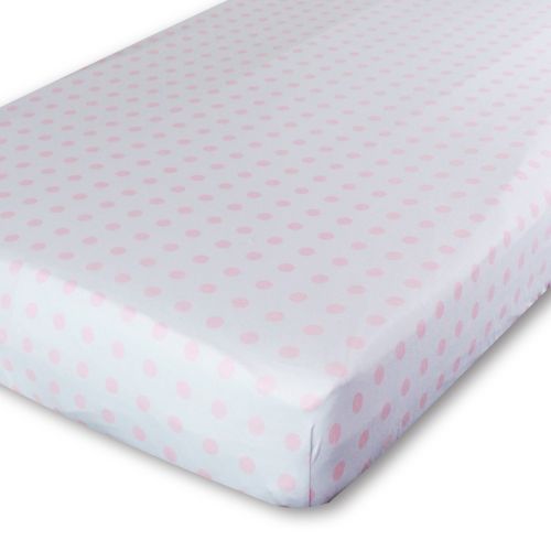  Ziggy Baby Crib Sheet, Toddler Bedding Fitted Jersey Cotton (2 Pack) Chevron, Dot, Pink/White