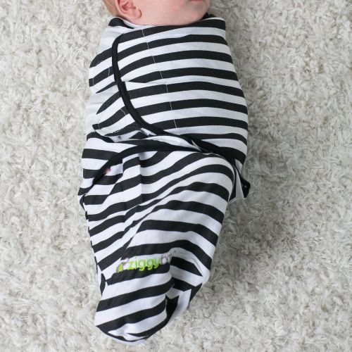  Ziggy Baby Swaddle Blanket Adjustable Infant Baby Wrap Set 3 Pack Soft Cotton Black & White