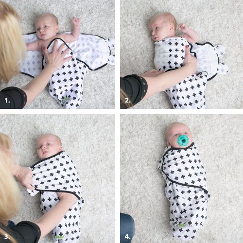  Ziggy Baby Swaddle Blanket Adjustable Infant Baby Wrap Set 3 Pack Soft Cotton Black & White