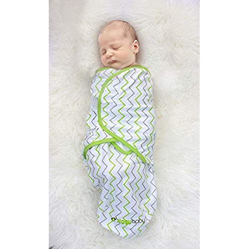  Ziggy Baby Baby Swaddle Blanket Wrap Set (3 Pack) Green, Grey Chevron, Dot, Solid