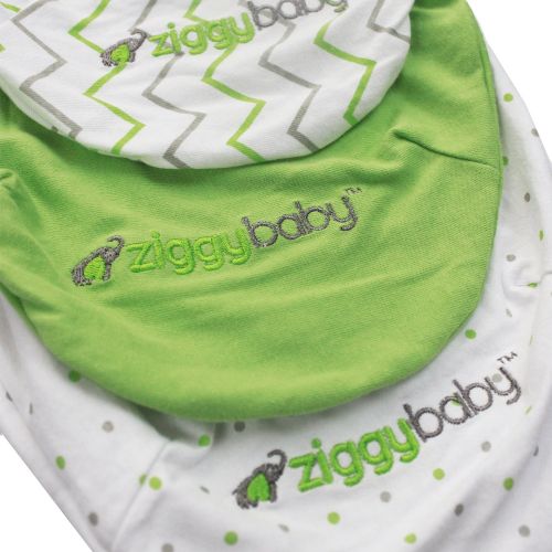  Ziggy Baby Baby Swaddle Blanket Wrap Set (3 Pack) Green, Grey Chevron, Dot, Solid