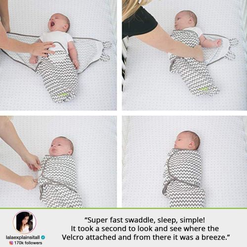  [아마존베스트]Ziggy Baby Swaddle Blanket, Adjustable Infant Baby Wrap, Soft Cotton in Ultra Grey