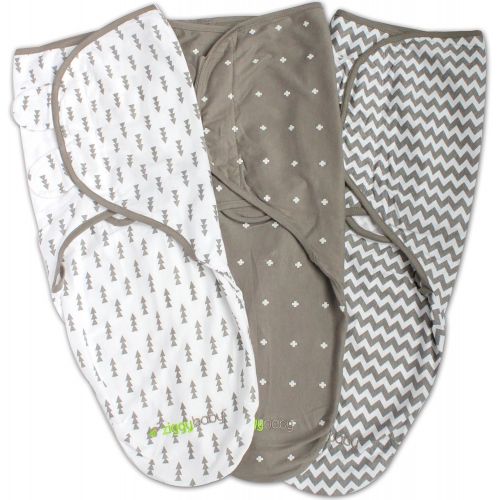  [아마존베스트]Ziggy Baby Swaddle Blanket, Adjustable Infant Baby Wrap, Soft Cotton in Ultra Grey