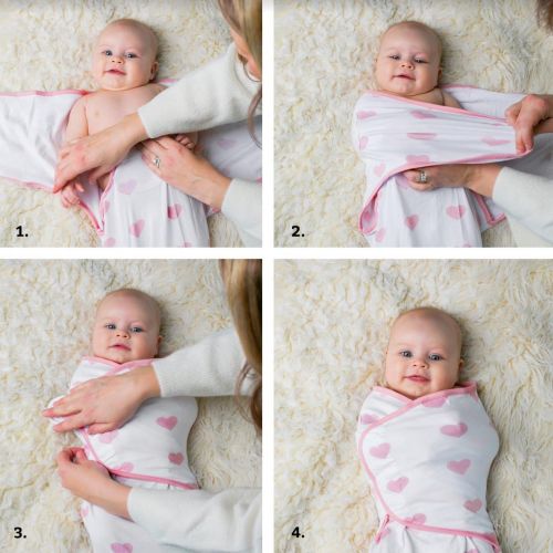  [아마존베스트]Ziggy Baby Baby Swaddle Blanket Wrap Set 3 Pack- Pink Peony, Pink Heart, Pink Buffalo Plaid