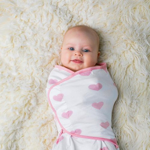  [아마존베스트]Ziggy Baby Baby Swaddle Blanket Wrap Set 3 Pack- Pink Peony, Pink Heart, Pink Buffalo Plaid