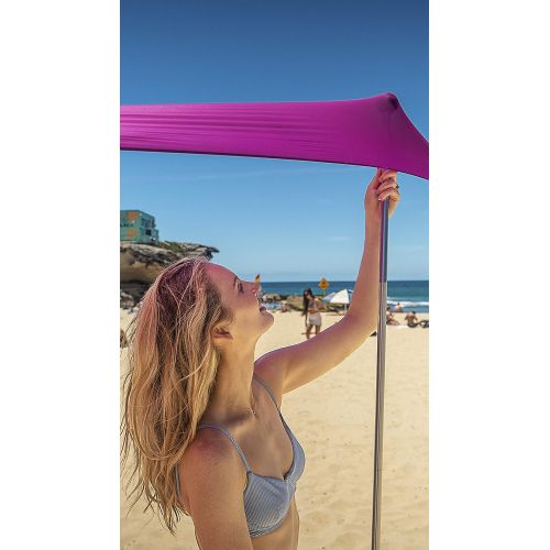  ZiggyShade Family Beach Sunshade  Lightweight Sun Shade Tent with Sandbag Anchors & 4 Free Pegs | UPF50+ UV Quality Lycra Fabric | Large & Portable | Canopy for Parks & Outdoor