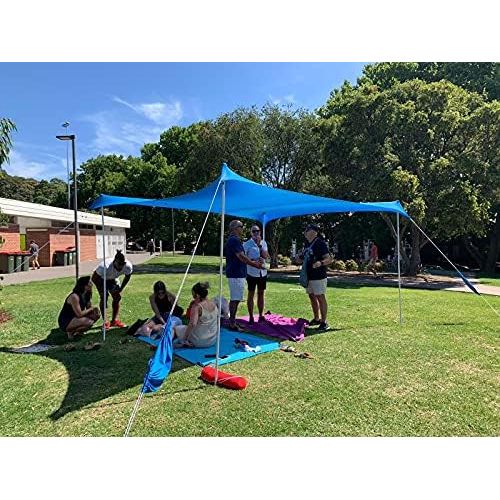  ZiggyShade Family Beach Sunshade ? Lightweight Sun Shade Tent with Sandbag Anchors & 4 Free Pegs UPF50+ UV Quality Lycra Fabric Large & Portable Canopy for Parks & Outdoor