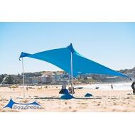 ZiggyShade Family Beach Sunshade ? Lightweight Sun Shade Tent with Sandbag Anchors & 4 Free Pegs UPF50+ UV Quality Lycra Fabric Large & Portable Canopy for Parks & Outdoor