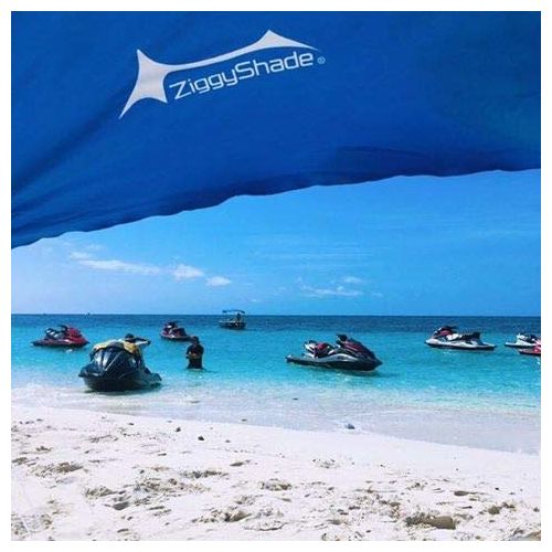  ZiggyShade Family Jumbo Beach Sunshade  Lightweight Sun Shade Tent with Sandbag Anchors & 4 Free Pegs | UPF50+ UV Quality Lycra Fabric | Large & Portable | Canopy for Parks & Outd