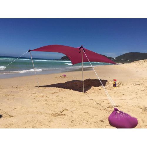  ZiggyShade Family Jumbo Beach Sunshade  Lightweight Sun Shade Tent with Sandbag Anchors & 4 Free Pegs | UPF50+ UV Quality Lycra Fabric | Large & Portable | Canopy for Parks & Outd