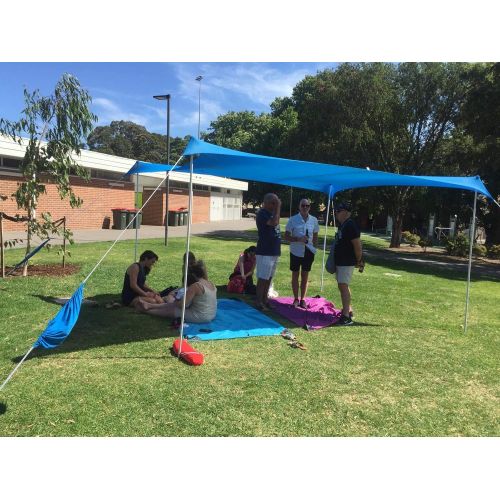  ZiggyShade Family Jumbo Beach Sunshade  Lightweight Sun Shade Tent with Sandbag Anchors & 4 Free Pegs | UPF50+ UV Quality Lycra Fabric | Large & Portable | Canopy for Parks & Outd