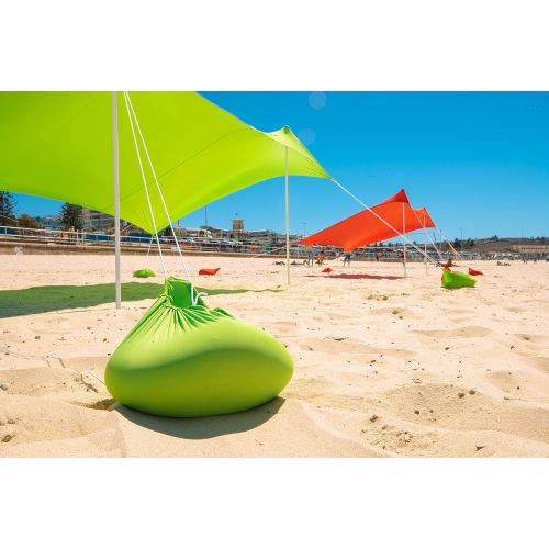  ZiggyShade Family Beach Sunshade  Lightweight Sun Shade Tent with Sandbag Anchors & 4 Free Pegs | UPF50+ UV Quality Lycra Fabric | Large & Portable | Canopy for Parks & Outdoor