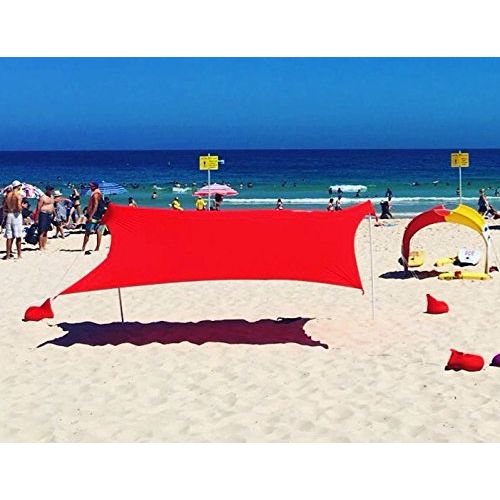  ZiggyShade Family Beach Sunshade  Lightweight Sun Shade Tent with Sandbag Anchors & 4 Free Pegs | UPF50+ UV Quality Lycra Fabric | Large & Portable | Canopy for Parks & Outdoor