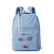Zijie zijie Denim Backpack for Girls, Women Classic Retro Bookbags Children Teen School Bag Jeans Backpack for College