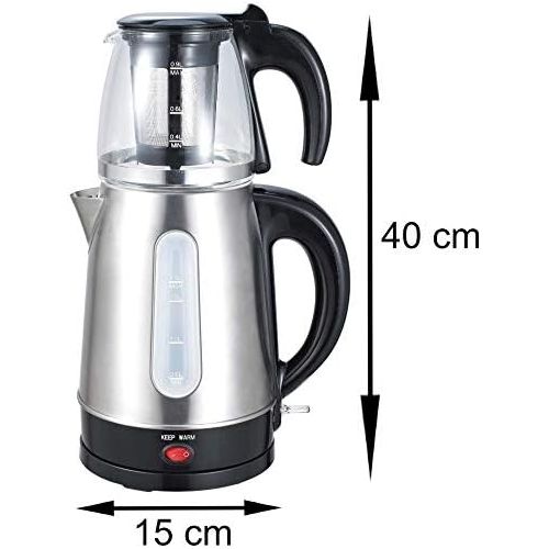  Zilan Teekocher | 100% BPA-Frei | 2200 Watt | UEberhitzungsschutz | Kalkfilter | Sicherheitsglas | Teemaschine | Wasserkocher | Tea Maker | Water Kettle | Tee