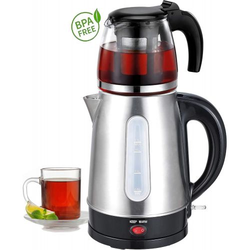  Zilan Teekocher | 100% BPA-Frei | 2200 Watt | UEberhitzungsschutz | Kalkfilter | Sicherheitsglas | Teemaschine | Wasserkocher | Tea Maker | Water Kettle | Tee