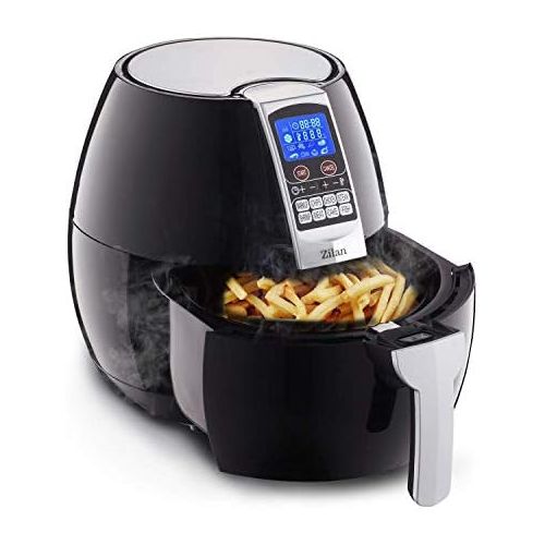  [아마존베스트]Zilan 8-in-1 Hot Air Fryer, 1,500 Watt, 8 Programmes, LED Display, 30 Minute Timer, Temperature Regulator, 80 °C - 200 °C, Capacity: 3.5 Litres, Hot Air Fryer, Fryer, Deep Fryer,