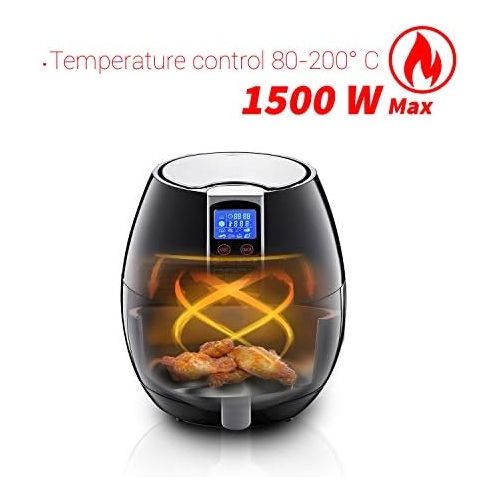  [아마존베스트]Zilan 8-in-1 Hot Air Fryer, 1,500 Watt, 8 Programmes, LED Display, 30 Minute Timer, Temperature Regulator, 80 °C - 200 °C, Capacity: 3.5 Litres, Hot Air Fryer, Fryer, Deep Fryer,