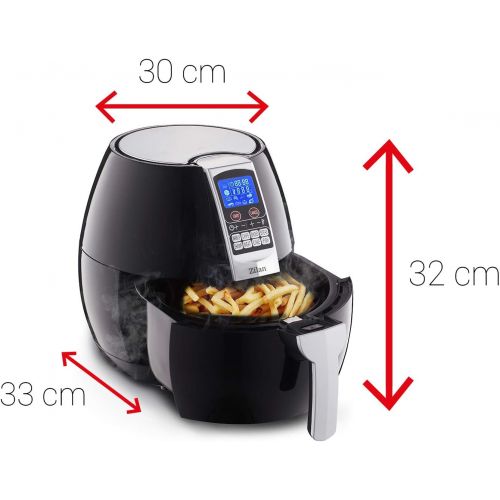  [아마존베스트]Zilan 8-in-1 Hot Air Fryer, 1,500 Watt, 8 Programmes, LED Display, 30 Minute Timer, Temperature Regulator, 80 °C - 200 °C, Capacity: 3.5 Litres, Hot Air Fryer, Fryer, Deep Fryer,