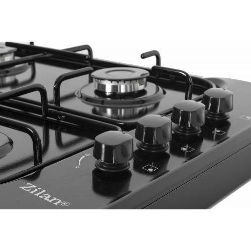  [아마존베스트]Zilan gas stove, camping stove, gas hob, propane gas, hob, gas stove, stool stove, removable lid, choice 1 flame, 2 flames, 3 flames, 4 flames, black