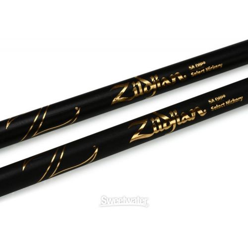  Zildjian Hickory Dip Series Drumsticks - 5A - Wood Tip - Black