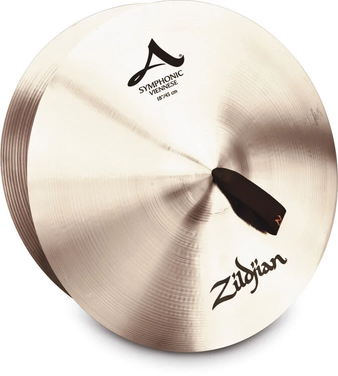  Zildjian Symphonic Viennese Tone Orchestral Hand Cymbal Pair - 18-inch