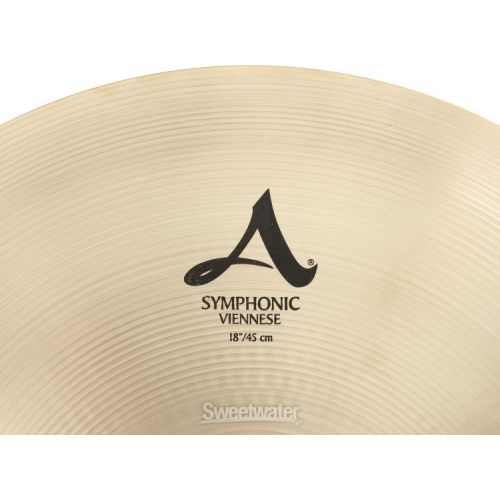  Zildjian Symphonic Viennese Tone Orchestral Hand Cymbal Pair - 18-inch