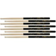 Zildjian Hickory Dip Series 4 for 3 Drumstick Pack - 5A - Wood Tip - Black