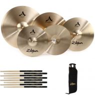 Zildjian A Sweet Ride Cymbal Set and Gig Bag Bundle - 14/16/18/21-inch