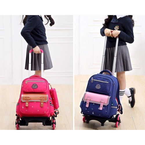  Zilee Kids Rolling Backpacks Trolley School Bag Wheeled Waterproof Removable luggage