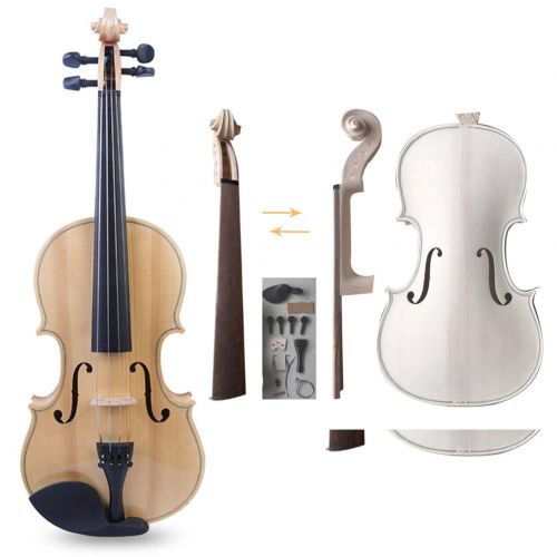  Zimo Make Your Own Violin Full Size 4/4 Natural Acoustic Violin DIY Kit