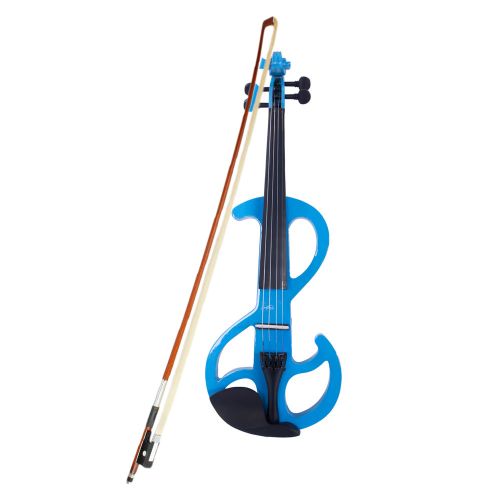  Zimtown 44 Blue Electric Silent Violin Fiddle with Accessories Kit Case Full Size