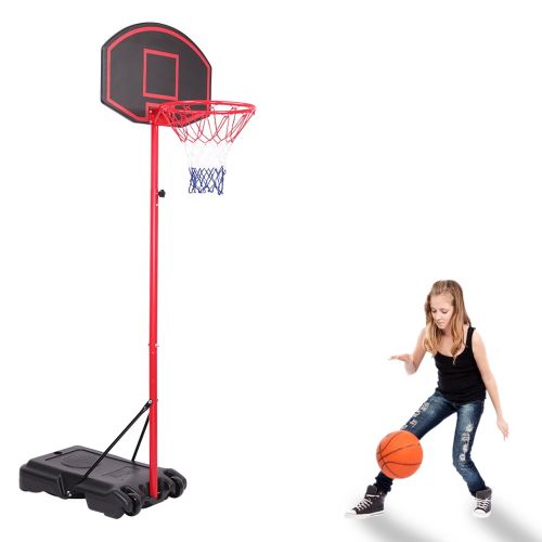  Zimtown Adjustable Basketball Stand Goal Height 5.2ft to 7.2ft, IndoorOutdoor Kids Youth Exercise Basketball Hoop Backboard Rim, with Wheels for Portable