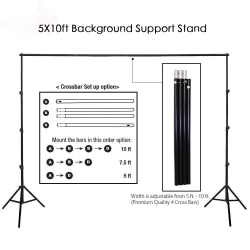  Zimtown 10ft Adjustable Background Support Stand Photography Video Backdrop Kit Black